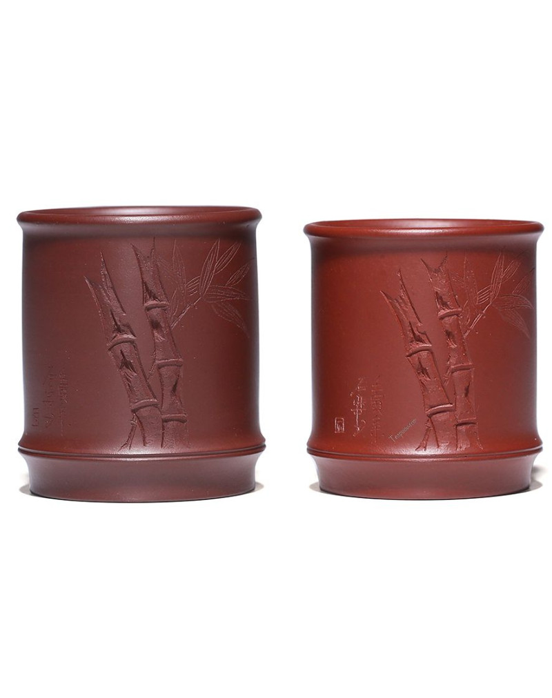 Tasse à thé de calligraphie chinoise Yixing Duan Ni