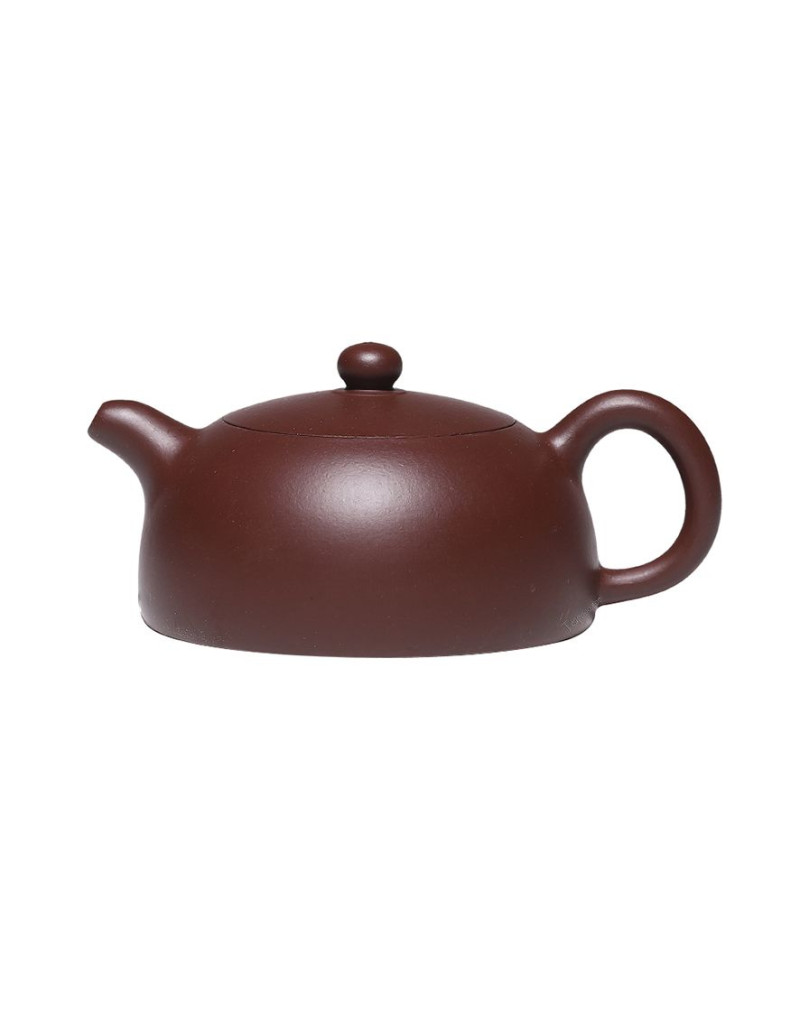 Théière classique en argile violette en forme de demi-lune