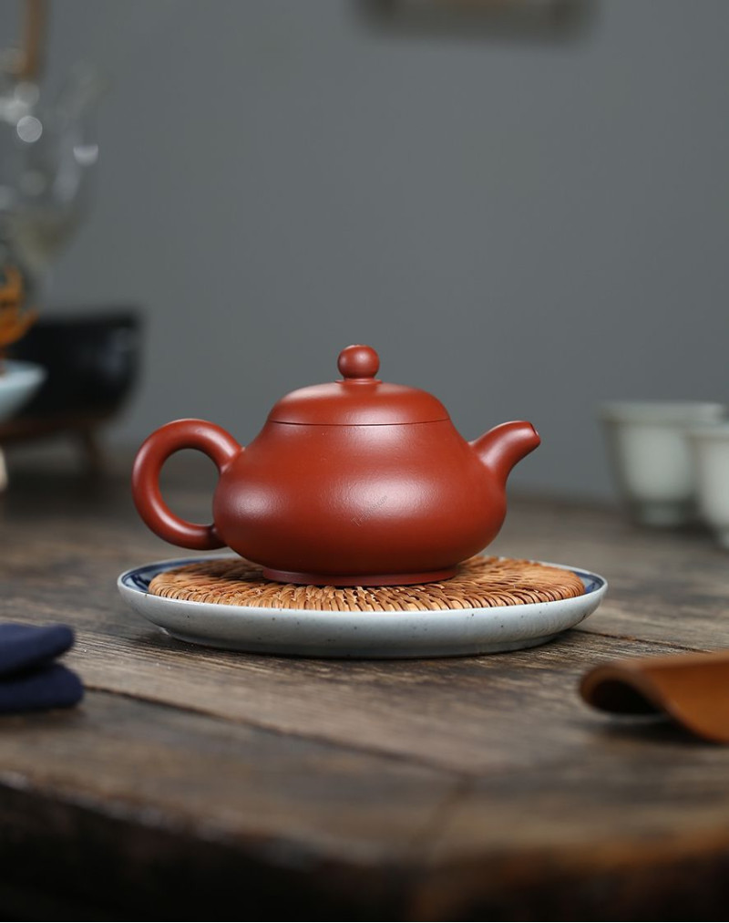 Élégante théière en poire en argile rouge Da Hong Pao
