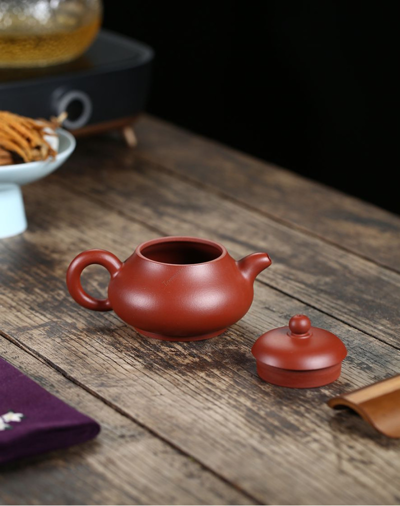 Élégante théière en poire en argile rouge Da Hong Pao