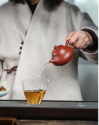 Élégante théière en poire en argile rouge Da Hong Pao