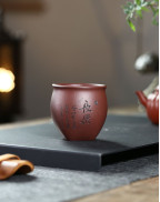 Tasse à thé du bonheur éternel en argile violette faite à la main