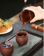 Tasse à thé du bonheur éternel en argile violette faite à la main