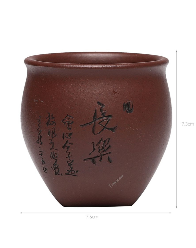 Tasse à thé du bonheur éternel en argile violette faite à la main