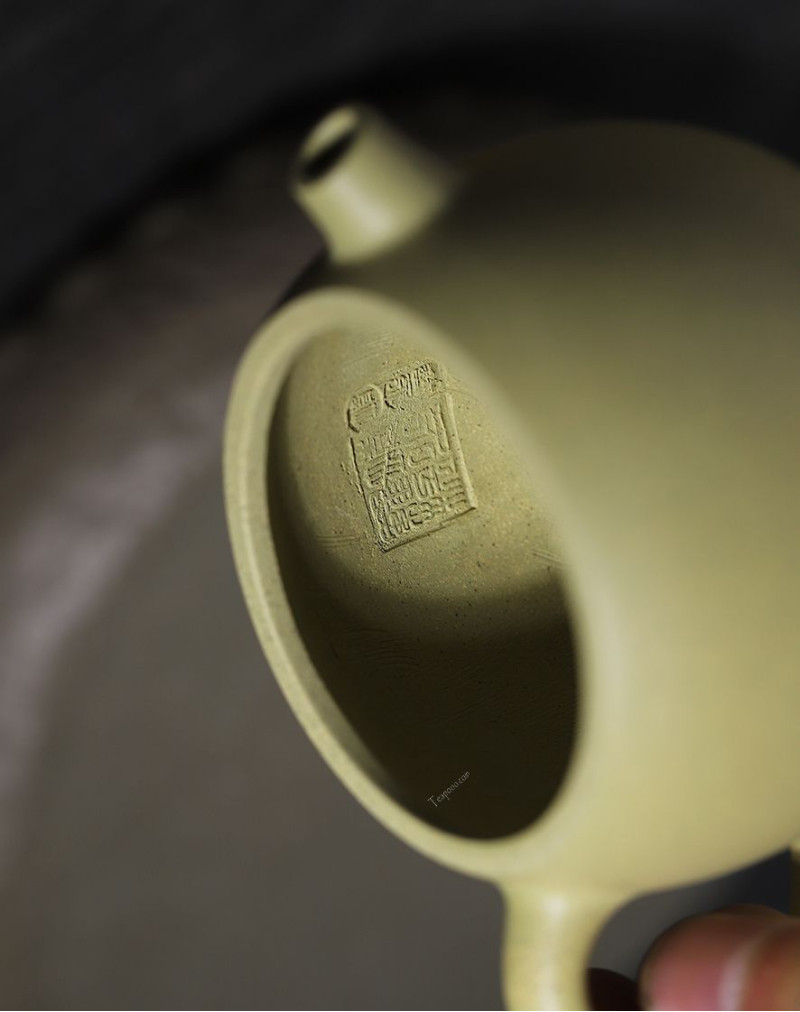 Small Green Clay Zi Sha Stone Pier Tea Pot