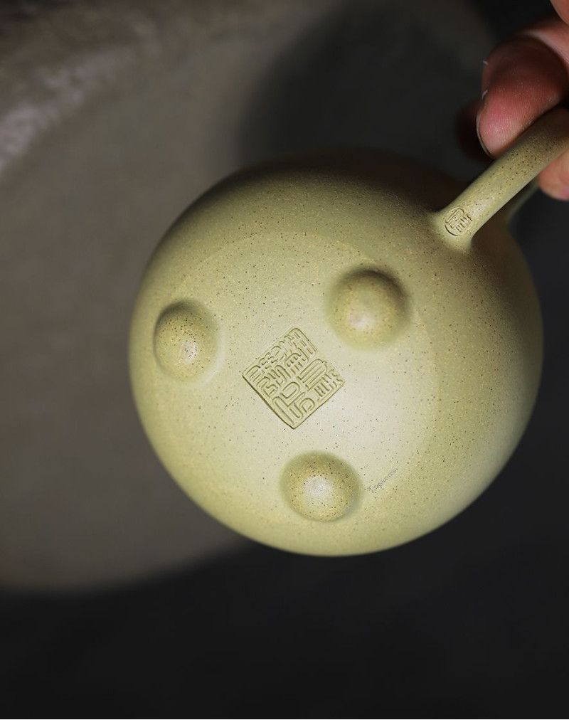 Small Green Clay Zi Sha Stone Pier Tea Pot