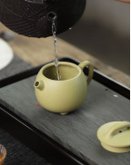 Small Green Clay Zi Sha Stone Pier Tea Pot