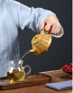 Théière en argile violette Duan Ni Shi Piao jaune haute température