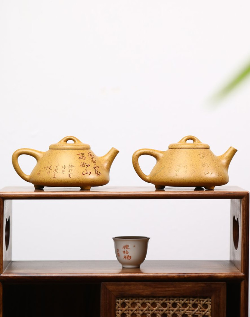 Théière en argile violette Duan Ni Shi Piao jaune haute température