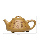 Théière en argile violette Duan Ni Shi Piao jaune haute température