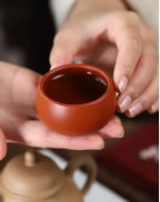 Tasse à thé ronde Da Hong Pao en argile violette Weiqi Box
