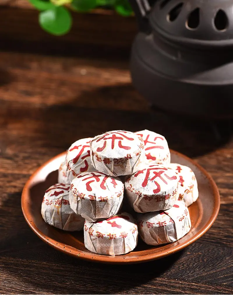 Mini gâteau au thé Puerh mûr Meng Hai classique