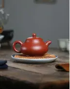 Élégante théière en poire en argile rouge Da Hong Pao