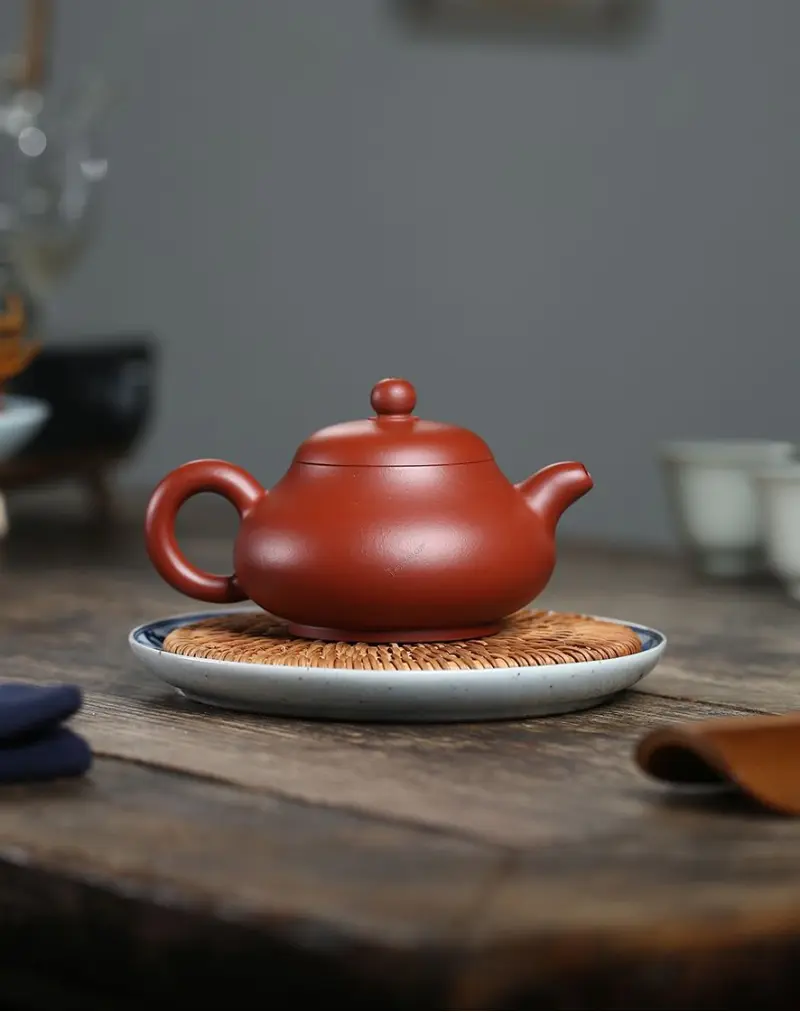 Élégante théière en poire en argile rouge Da Hong Pao