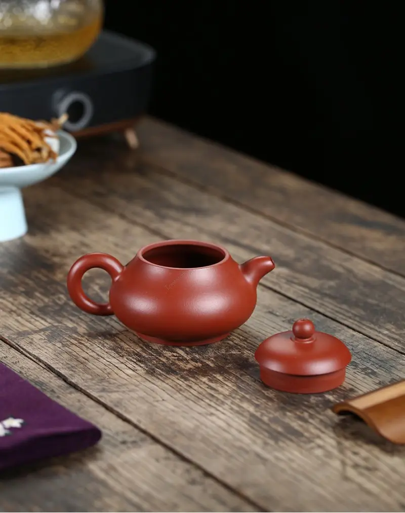 Élégante théière en poire en argile rouge Da Hong Pao