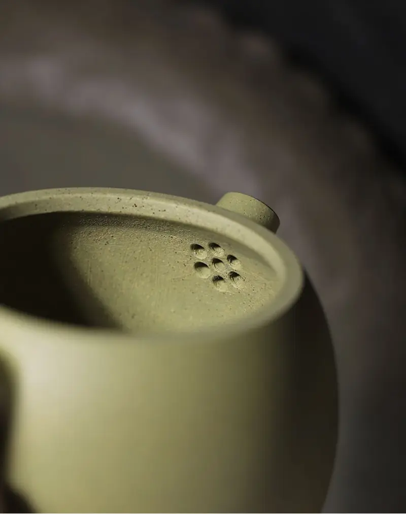 Small Green Clay Zi Sha Stone Pier Tea Pot
