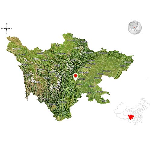 Carte de Ya'an, province du Sichuan