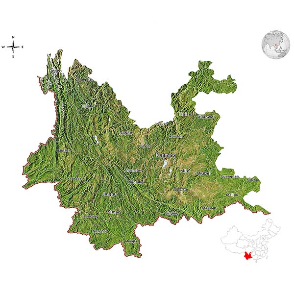 La position géographique du Yunnan