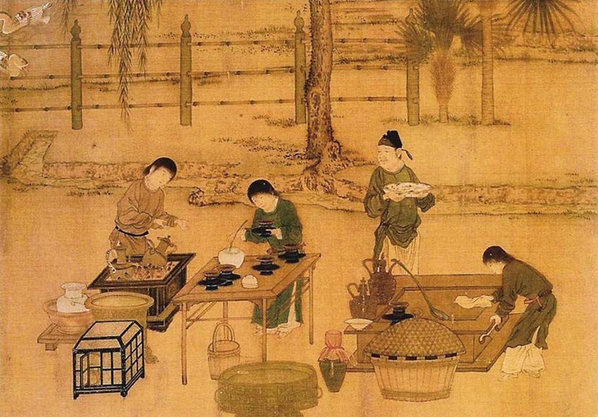 Une photo d’un ancien thé chinois infusé