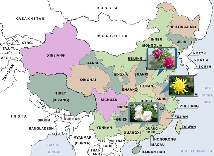 Carte de la Chine Carte de la Chine