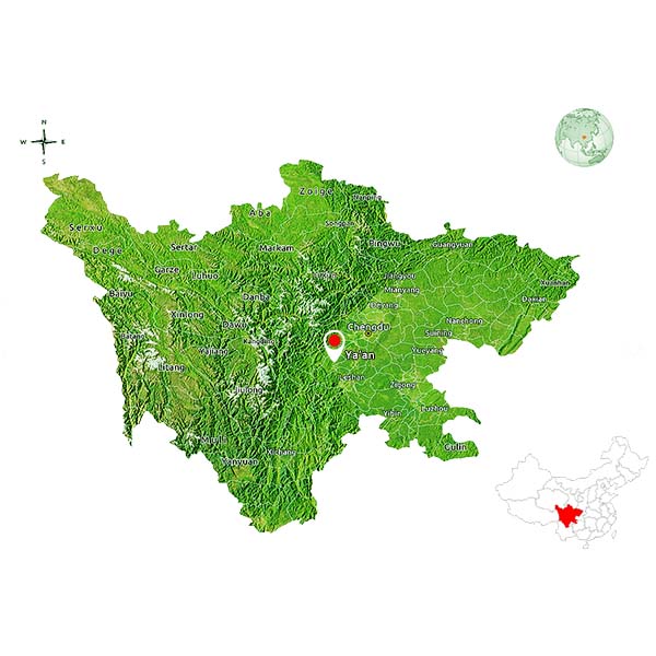 Localisation de Ya'an sur la carte de la Chine Localisation de Ya'an sur la carte de la Chine