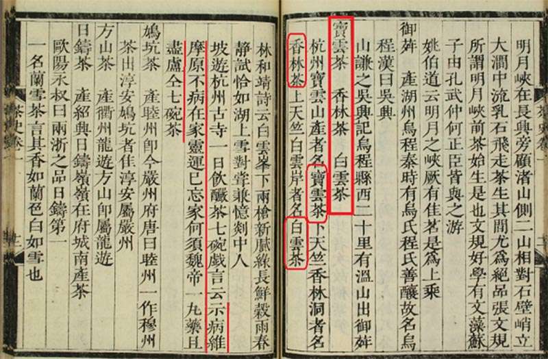 Texte sur le thé Longjing enregistré dans des livres anciens (1675) Texte sur le thé Longjing enregistré dans des livres anciens (1675)